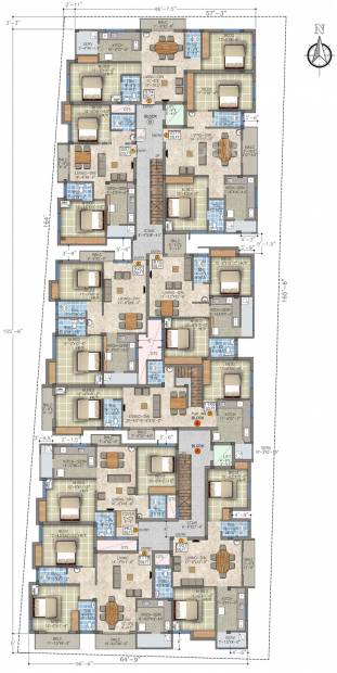 roohi-constructions anja Block A,B Cluster Plan for 1st Floor