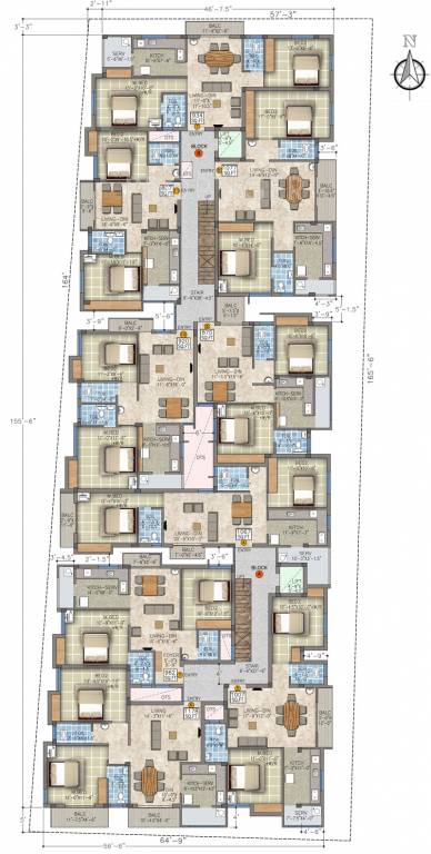 roohi constructions anja Block A,B Cluster Plan for 2nd Floor