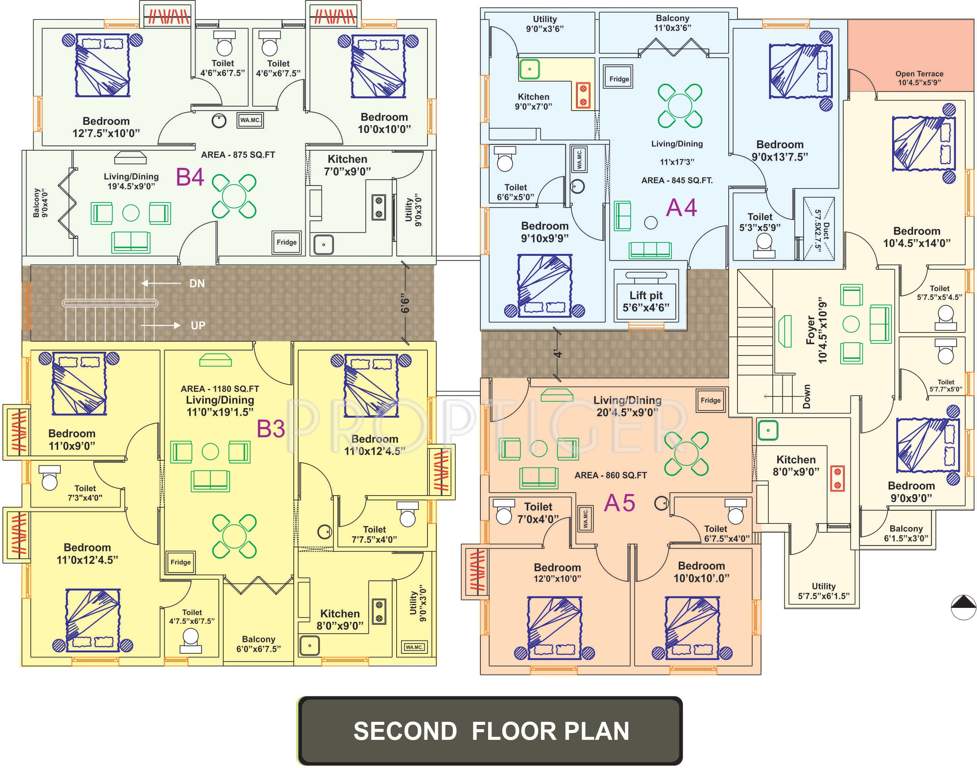 sbb homes navarathna Block A,B Cluster Plan for 2nd Floor