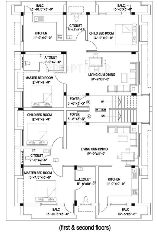 ssb builders sai sakthivel Sai Sakthivel Cluster Plan from 1st to 2nd Floor