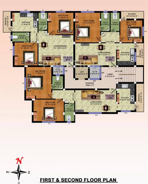 authentic-builders-and-promoters almighty-minter-garden Almighty Minter Garden  Cluster Plan from 1st to 2nd Floor
