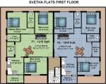 Sveta Flats Cluster Plan for 1st Floor anu-builders sveta-flats Sveta Flats Cluster Plan for 1st Floor