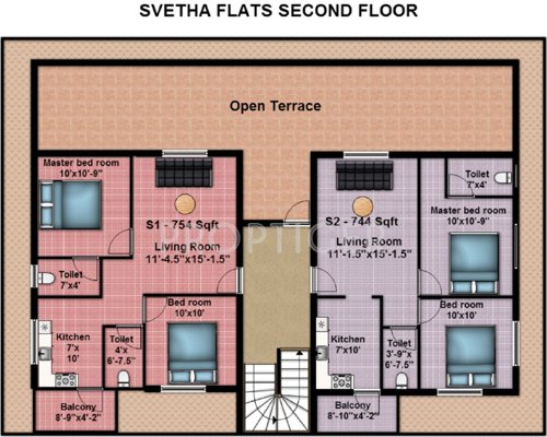 anu-builders sveta-flats Sveta Flats  Cluster Plan for 2nd Floor