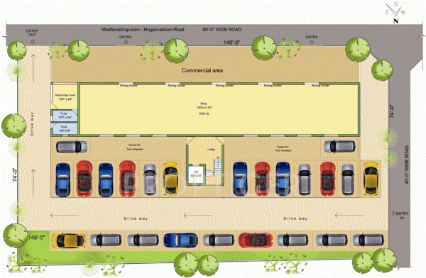swetha-builders tower Shwethas Tower Cluster Plan for Stilt Floor