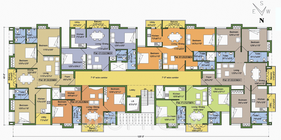 swetha-builders tower Shwethas Tower Cluster Plan from 1st to 4th Floor