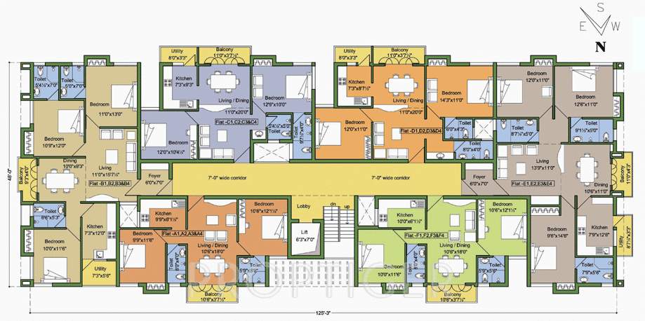 swetha builders tower Shwethas Tower Cluster Plan from 1st to 4th Floor