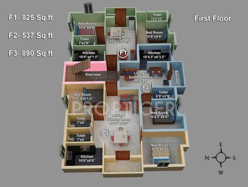 geejay homes chaturthi Chaturthi Cluster Plan for 1st Floor