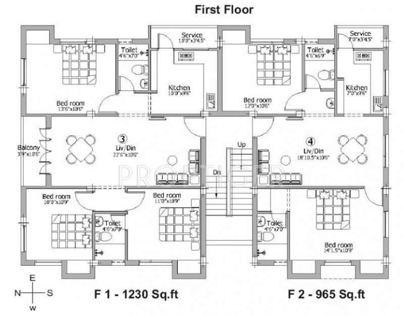 sri raghavendra builders guru paradise Guru Paradise Cluster Plan for 1st Floor