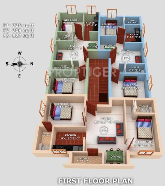 geejay-homes sunrise Sunrise  Cluster Plan for 1st Floor