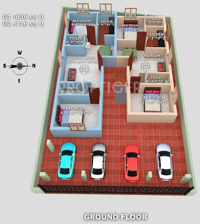 geejay homes sunrise Sunrise  Cluster Plan for ground Floor