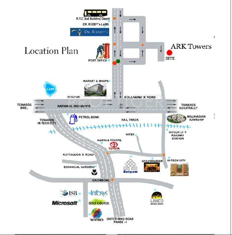 ark towers Images for Location Plan of Arjun ARK Towers