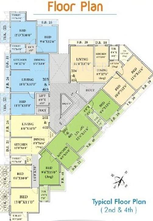dias and sons builder valley residency Valley Residency Cluster Plan for 2nd & 4th Floor