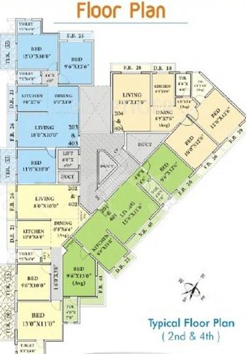 Valley Residency Cluster Plan for 2nd & 4th Floor dias-and-sons-builder valley-residency Valley Residency Cluster Plan for 2nd & 4th Floor