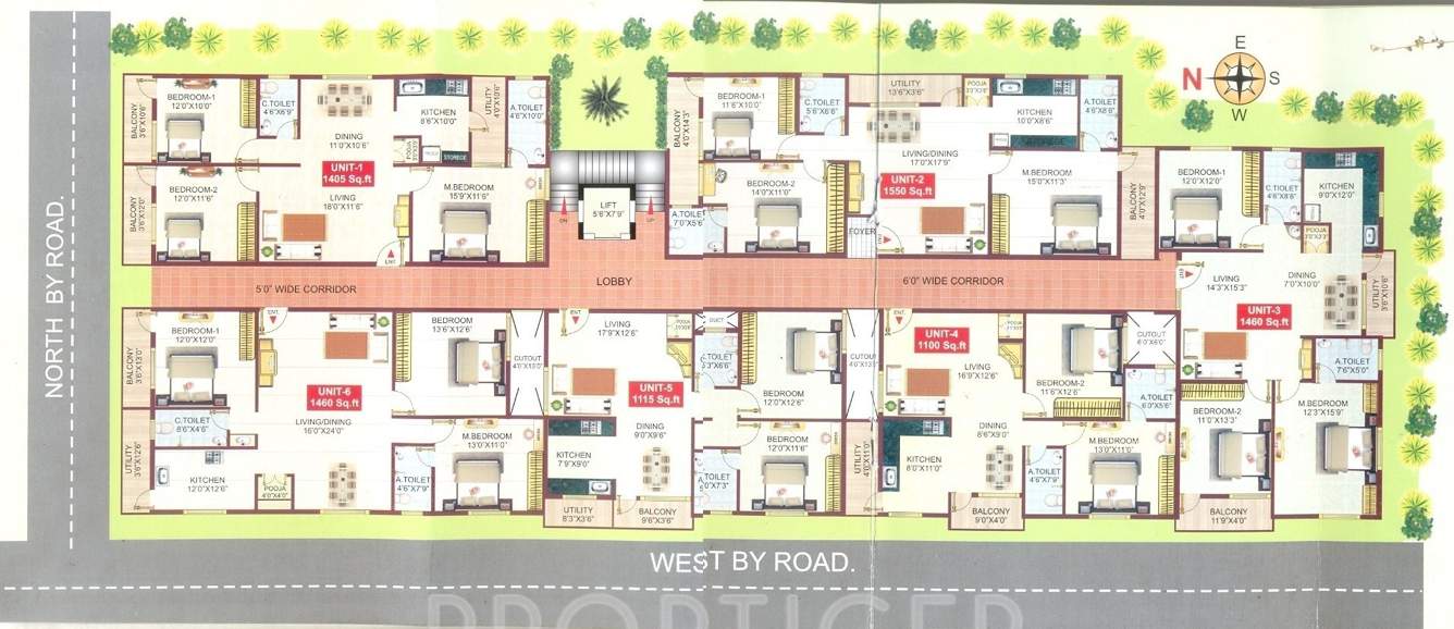  comforts Comforts Cluster Plan from 1st to 4th Floor