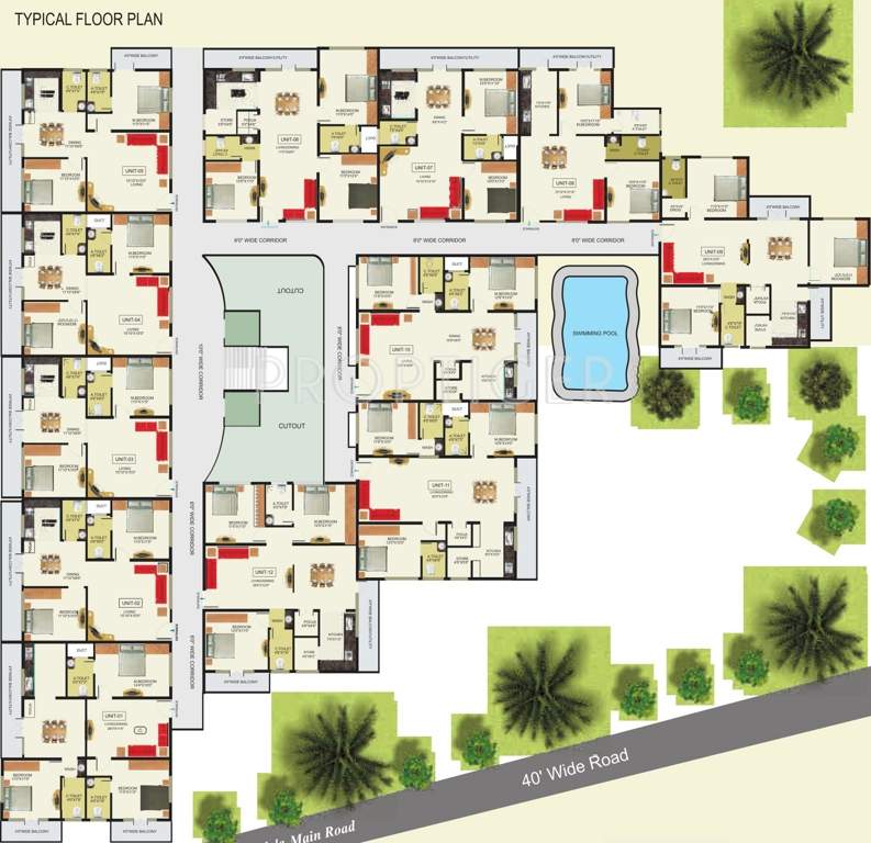 pnr group shreeniketana Shreeniketana Cluster Plan from 1st to 5th Floor