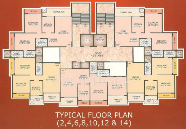  avenue Avenue Even Floor Cluster Plan