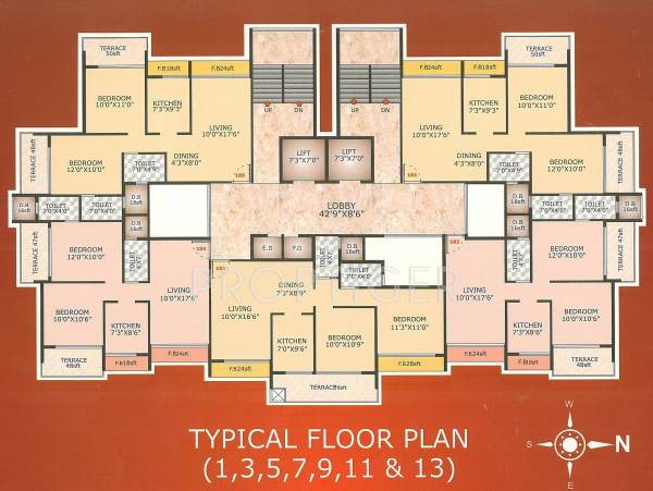  avenue Avenue Odd Floor Cluster Plan