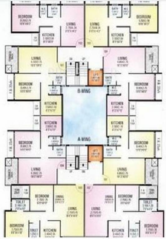 aniruddha group sagar Wing A & B Cluster Plan