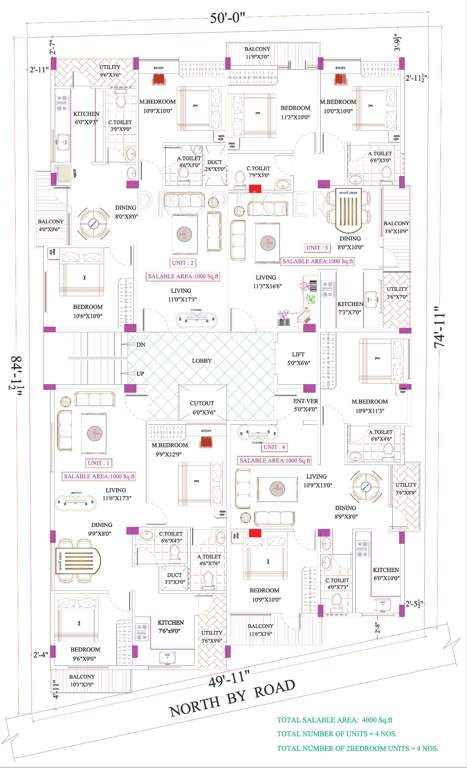 sri vinayaka infra swasthik Swasthik Block A Cluster Plan from 1st to 4th Floor