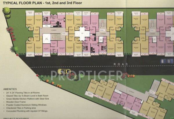 pabla-group heramb-gurukrupa-complex Wing B to E Typical Floor Cluster Plan