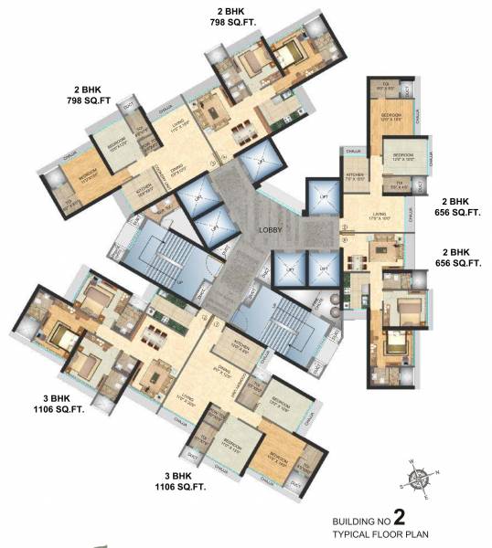  northern-heights-phase-1 C Wing & D Wing Building 1 Typical Cluster Plan
