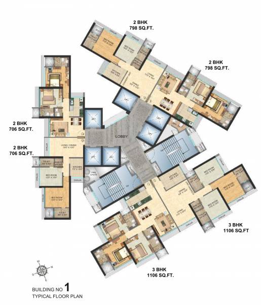  northern-heights-phase-1 C Wing & D Wing Building 2 Typical Cluster Plan