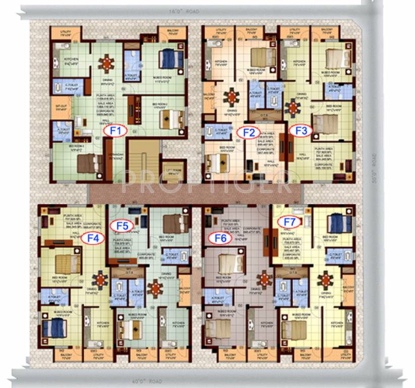 Images for Cluster Plan of Sapthagiri Sarithra Apartment