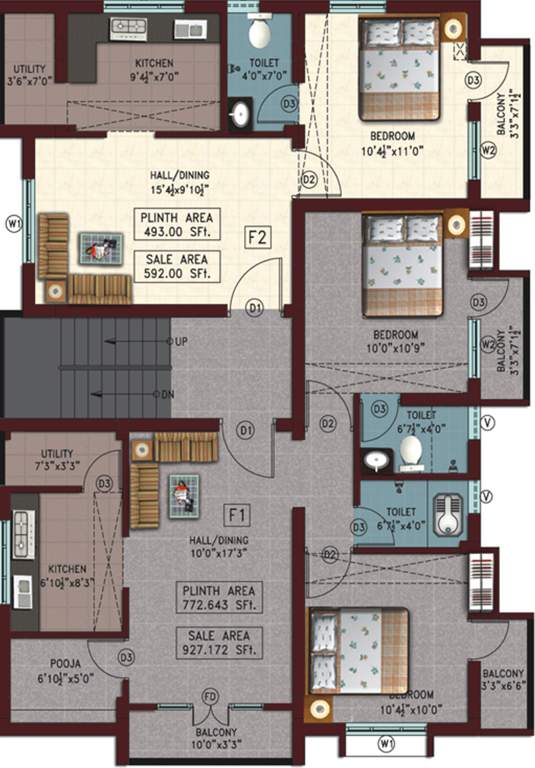 Images for Cluster Plan of Sapthagiri Salangai Apartment