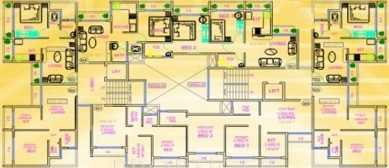 dudhe-brothers sai-dhyan Cluster Plan for 3rd Floor