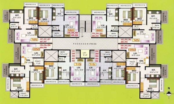  shabri-heights Wing A Cluster Plan from 1st to 7th Floor
