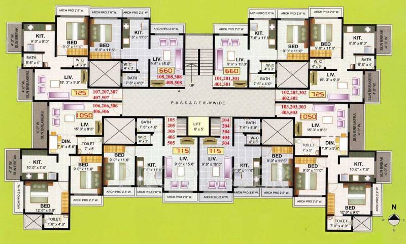  shabri-heights Wing A Cluster Plan from 1st to 7th Floor