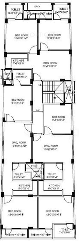 apartments Apartments Cluster Plan from 1st to 5th Floor