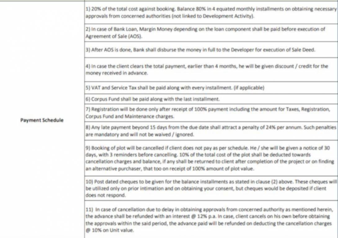 western-meadows Construction Linked Payment (CLP) Payment Plan
