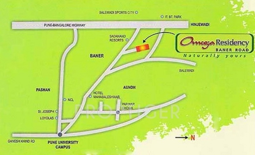 omega promoters residency villas Location Plan