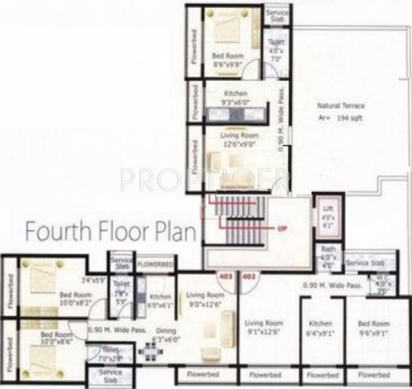 Gold Cluster Plan for 4th Floor skyline-builders-and-developers gold Gold Cluster Plan for 4th Floor