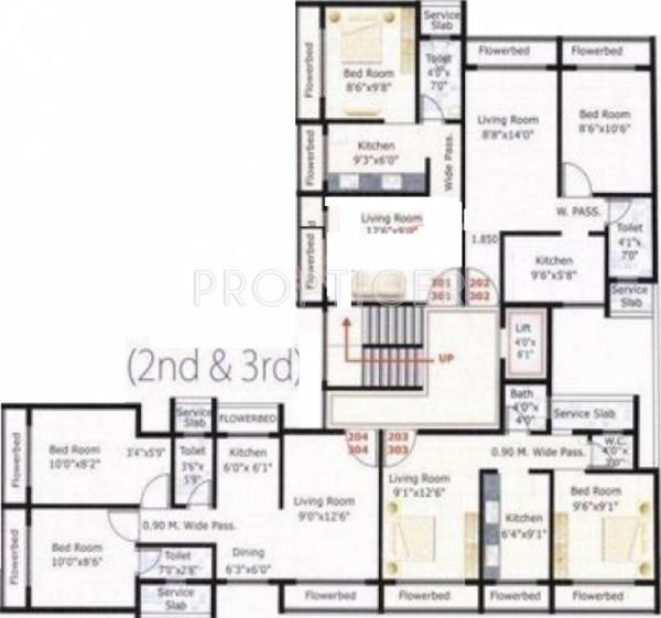 Gold Cluster Plan from 2nd to 3rd Floor skyline-builders-and-developers gold Gold Cluster Plan from 2nd to 3rd Floor