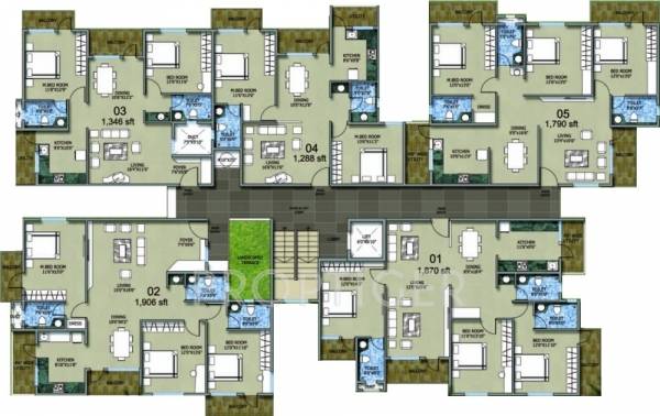 Elite Cluster Plan from 1st to 4th Floor chithaary-construction elite Elite Cluster Plan from 1st to 4th Floor