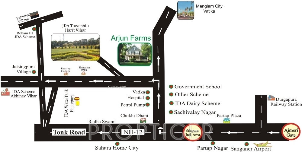 dharti developers arjun farms Location Plan