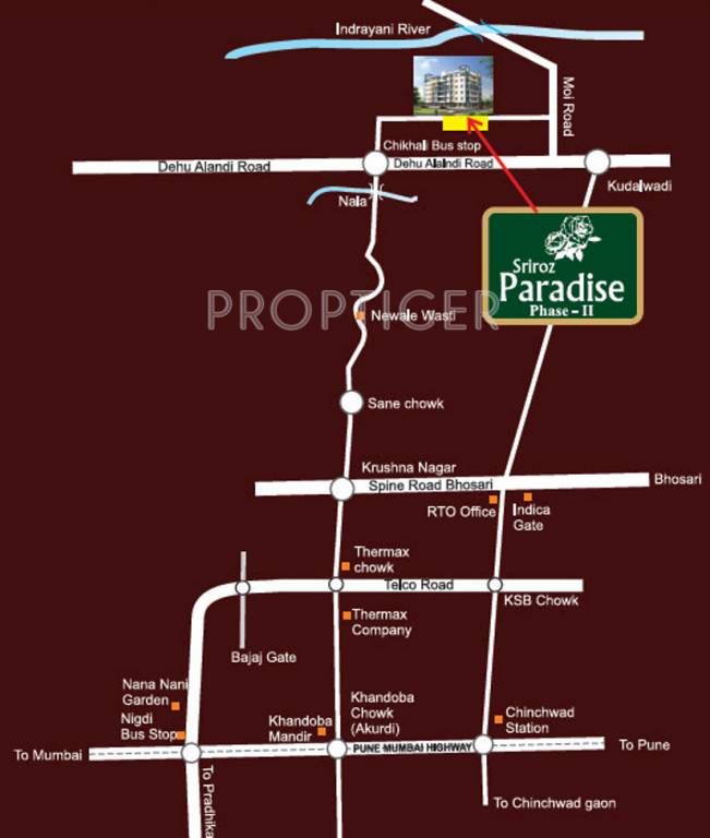 shree om builders and developers sriroz paradise ii Location Plan