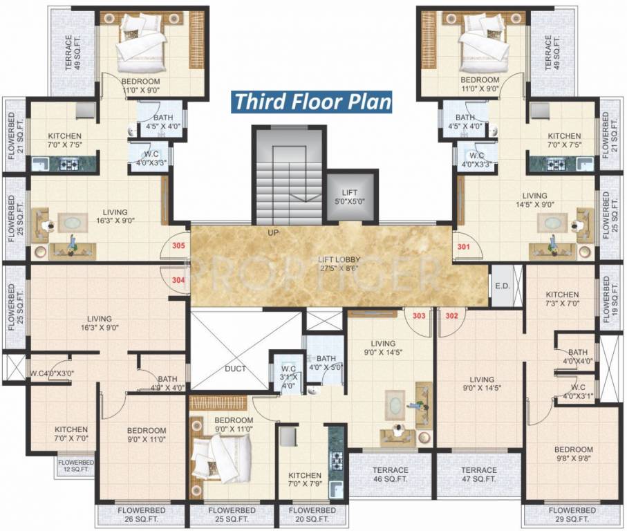 sai amrut developers aastha  Aastha Cluster Plan for 3rd Floor