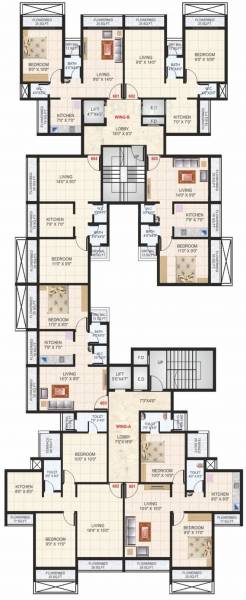 amrut Wing A,B Cluster Plan for 6th Floor