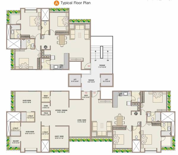  swapna-sangini Tower A Cluster Plan for ground Floor