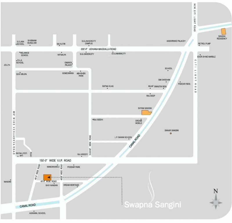 swapna sangini Location Plan