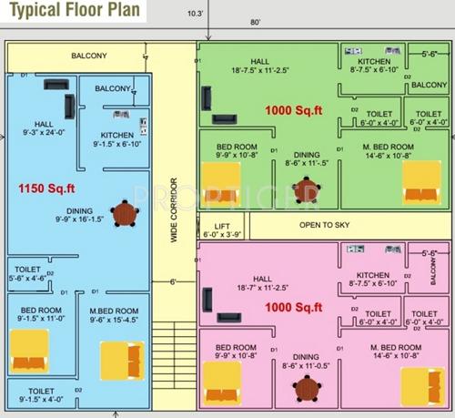lucid-constructions maruti-homes  Maruti Homes Cluster Plan from 1st to 5th Floor