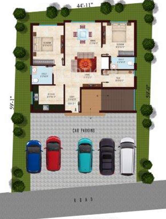 green leaves vilvam Vilvam Cluster Plan for Ground Floor