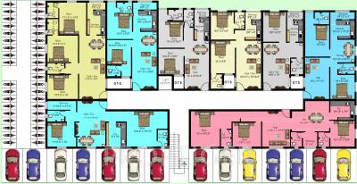 Tower D Cluster Plan for Ground Floor kvm-housing-developers swarnabhoomi Tower D Cluster Plan for Ground Floor