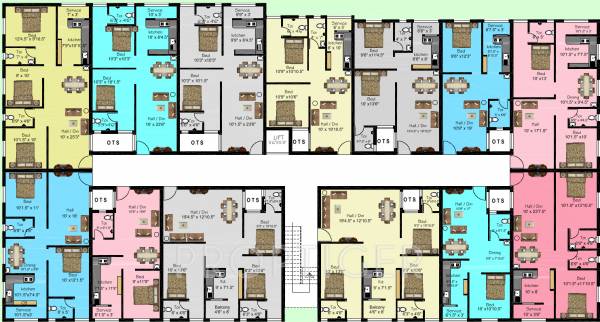 Tower D Cluster Plan from 1st to 2nd Floor kvm-housing-developers swarnabhoomi Tower D Cluster Plan from 1st to 2nd Floor