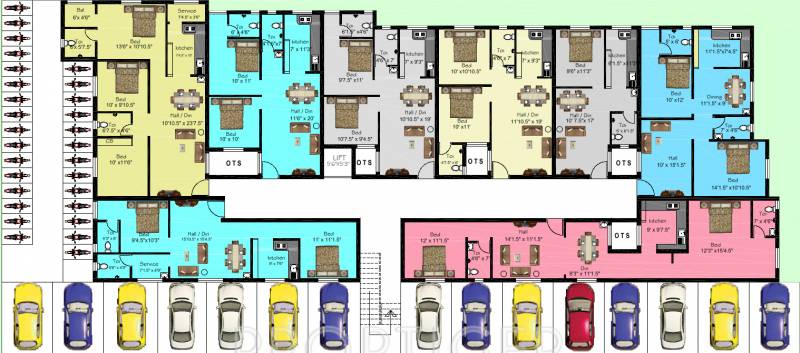 kvm-housing-developers swarnabhoomi Tower E Cluster Plan for ground Floor