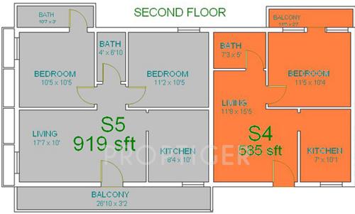 amman-builders-pvt-ltd moongi-bala-homes-phase-2 Moongi Bala Homes Phase 2 Cluster Plan for 2nd Floor