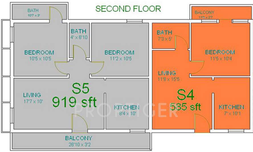 amman builders pvt ltd moongi bala homes phase 2 Moongi Bala Homes Phase 2 Cluster Plan for 2nd Floor